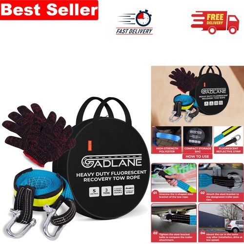 Heavy duty tow rope with - duty,
