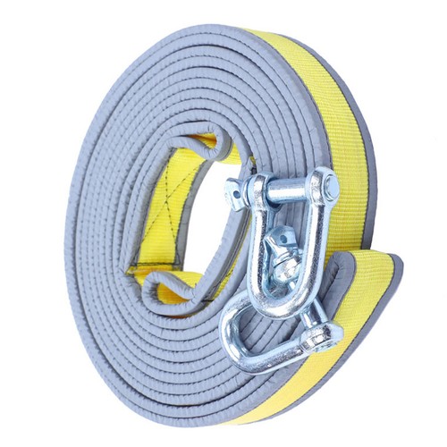 Yellow nylon tow rope - tow, truck